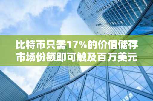 比特币只需17%的价值储存市场份额即可触及百万美元大关