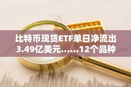 比特币现货ETF单日净流出3.49亿美元……12个品种全线资金外流