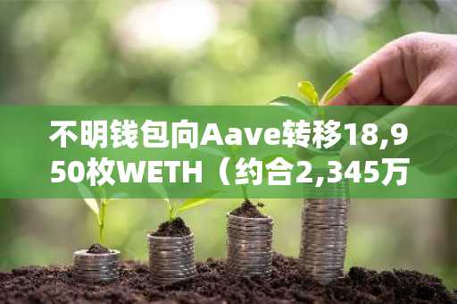 不明钱包向Aave转移18,950枚WETH（约合2,345万美元）大额转账