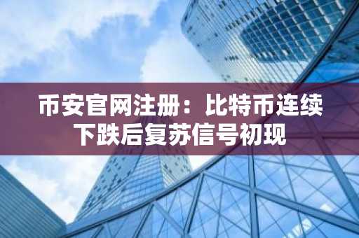 币安官网注册：比特币连续下跌后复苏信号初现