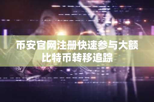 币安官网注册快速参与大额比特币转移追踪