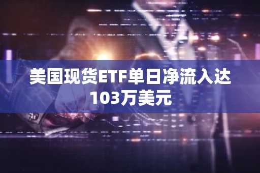 美国现货ETF单日净流入达103万美元