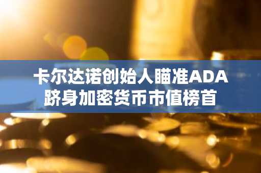 卡尔达诺创始人瞄准ADA跻身加密货币市值榜首