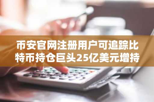 币安官网注册用户可追踪比特币持仓巨头25亿美元增持动态
