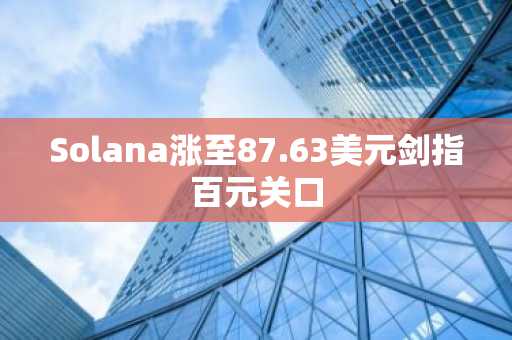 Solana涨至87.63美元剑指百元关口