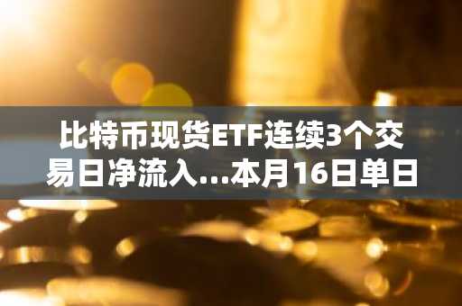 比特币现货ETF连续3个交易日净流入…本月16日单日流入2605万美元
