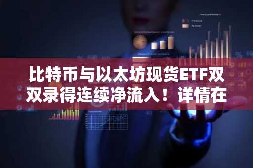 比特币与以太坊现货ETF双双录得连续净流入！详情在此