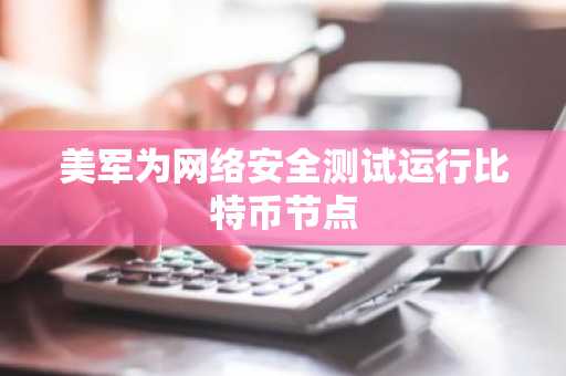 美军为网络安全测试运行比特币节点