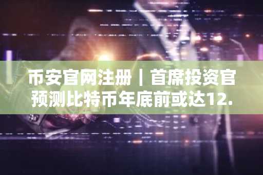 币安官网注册｜首席投资官预测比特币年底前或达12.5万美元