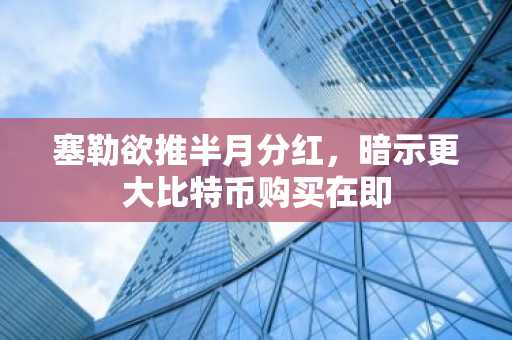 塞勒欲推半月分红，暗示更大比特币购买在即