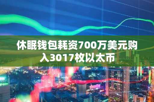 休眠钱包耗资700万美元购入3017枚以太币