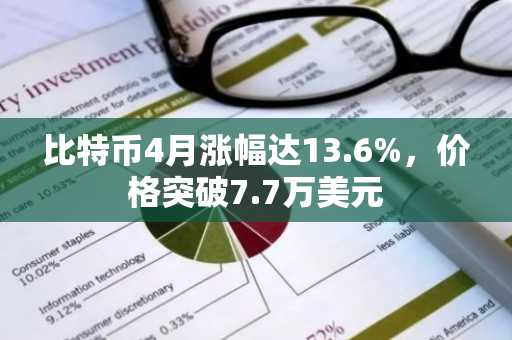 比特币4月涨幅达13.6%，价格突破7.7万美元