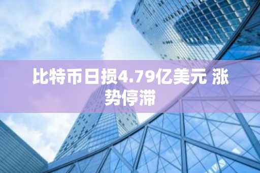 比特币日损4.79亿美元 涨势停滞