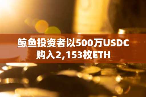 鲸鱼投资者以500万USDC购入2,153枚ETH