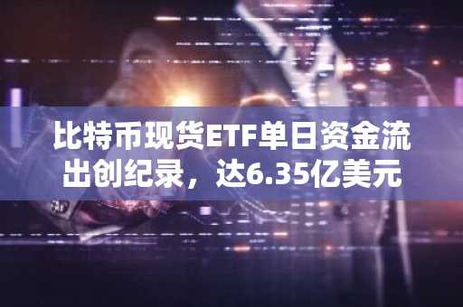 比特币现货ETF单日资金流出创纪录，达6.35亿美元