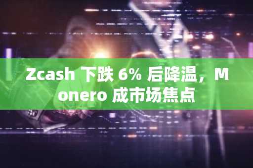 Zcash 下跌 6% 后降温，Monero 成市场焦点