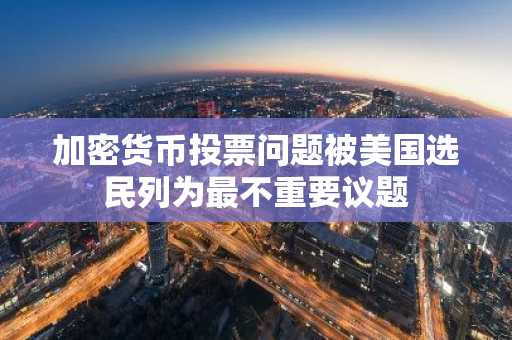 加密货币投票问题被美国选民列为最不重要议题