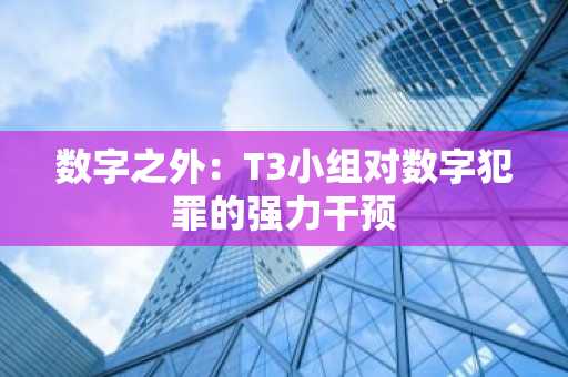 数字之外：T3小组对数字犯罪的强力干预