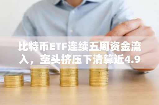 比特币ETF连续五周资金流入，空头挤压下清算近4.92亿美元
