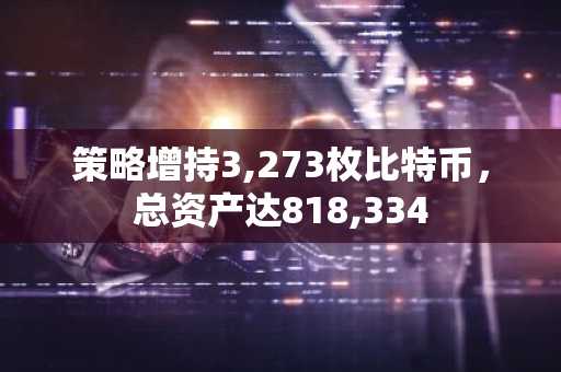 策略增持3,273枚比特币,总资产达818,334