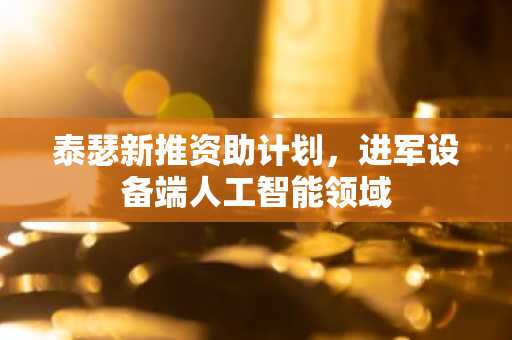 泰瑟新推资助计划，进军设备端人工智能领域