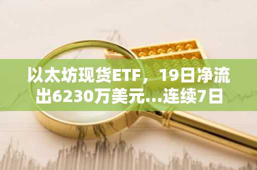 以太坊现货ETF，19日净流出6230万美元…连续7日