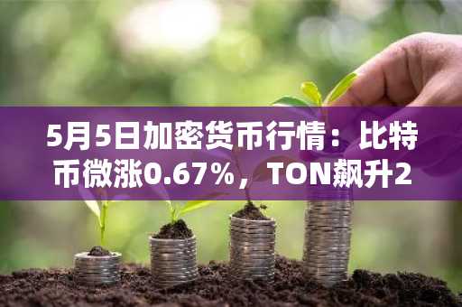 5月5日加密货币行情：比特币微涨0.67%，TON飙升27.23%