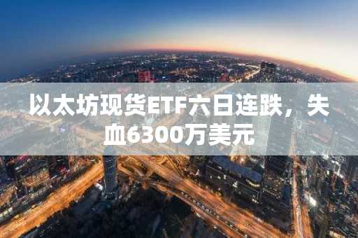 以太坊现货ETF六日连跌，失血6300万美元