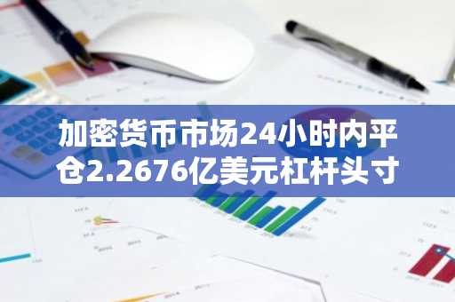加密货币市场24小时内平仓2.2676亿美元杠杆头寸。