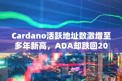 Cardano活跃地址数激增至多年新高，ADA却跌回2020年低点