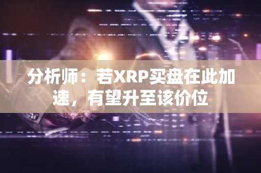 分析师：若XRP买盘在此加速，有望升至该价位