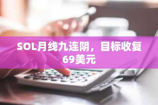 SOL月线九连阴，目标收复69美元
