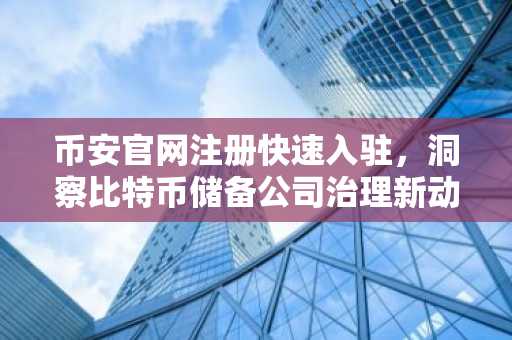 币安官网注册快速入驻，洞察比特币储备公司治理新动向