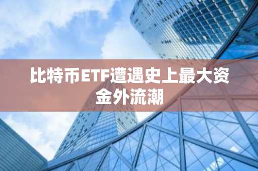 比特币ETF遭遇史上最大资金外流潮