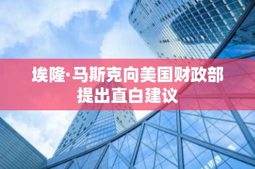 埃隆·马斯克向美国财政部提出直白建议