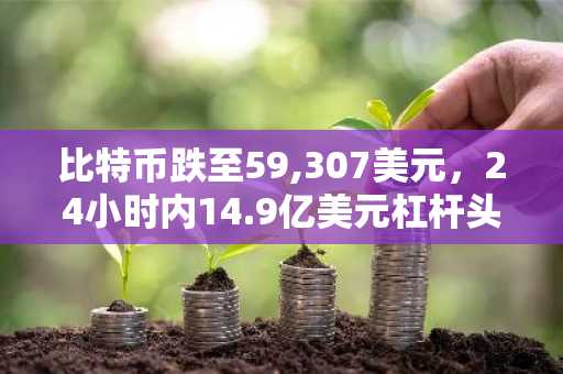 比特币跌至59,307美元,24小时内14.9亿美元杠杆头寸惨遭清算