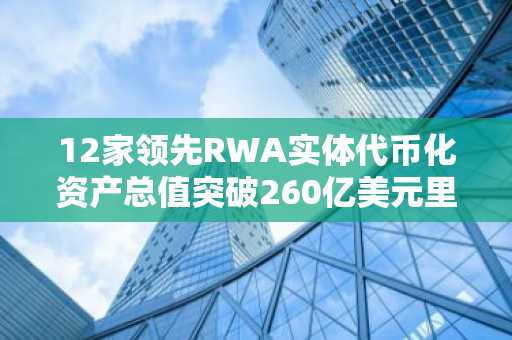 12家领先RWA实体代币化资产总值突破260亿美元里程碑