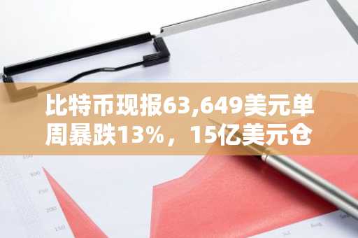 比特币现报63,649美元单周暴跌13%，15亿美元仓位遭清算
