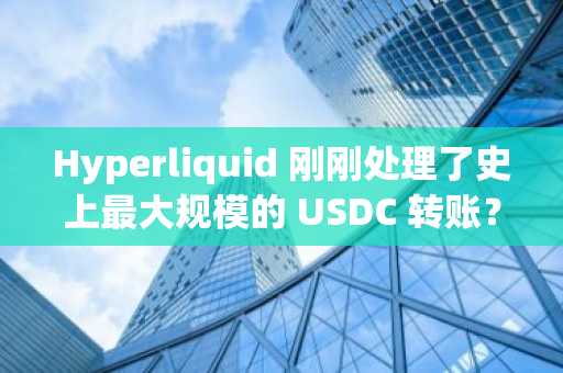 Hyperliquid 刚刚处理了史上最大规模的 USDC 转账？