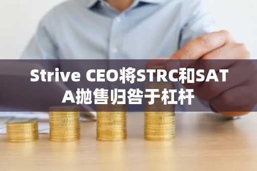 Strive CEO将STRC和SATA抛售归咎于杠杆