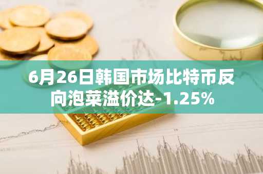 6月26日韩国市场比特币反向泡菜溢价达-1.25%