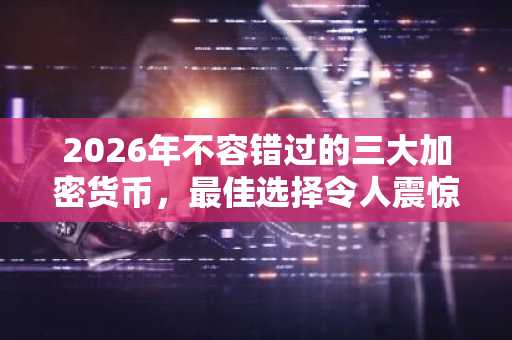 2026年不容错过的三大加密货币，最佳选择令人震惊
