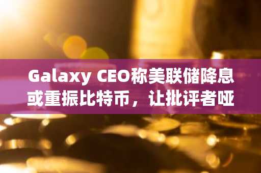 Galaxy CEO称美联储降息或重振比特币,让批评者哑口无言