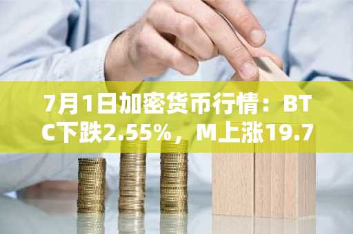 7月1日加密货币行情：BTC下跌2.55%，M上涨19.79%